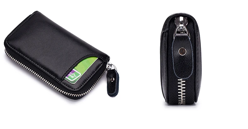 Lomelobo Unisex Split Leather Key Wallet Litchi Pattern Women Multi-Function Coin Purse Men Car Chain Bags Credit ID Card Holder HCL950 Details (16)