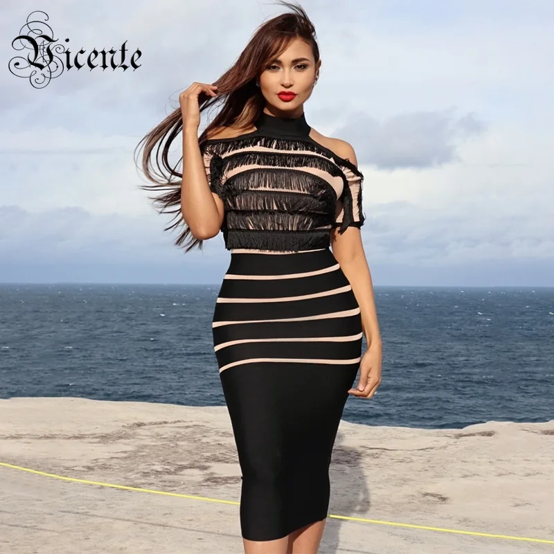 Vicente All Free Shipping 2019 Hot Striped Tassel Sexy Off The Shoulder Stand Collar Knee Length Celebrity Party Bandage Dress
Vicente All Free Shipping 2019 Hot Striped Tassel Sexy Off The Shoulder Stand Collar Knee Length Celebrity Party Bandage Dress