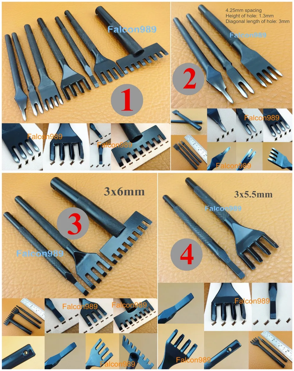 4kinds Leather Craft Diamond Angled Pro Line Lacing Chisel Pricking Iron Punch Tool Kit Set Edger Creaser Groover Skiver Beveler
4kinds Leather Craft Diamond Angled Pro Line Lacing Chisel Pricking Iron Punch Tool Kit Set Edger Creaser Groover Skiver Beveler