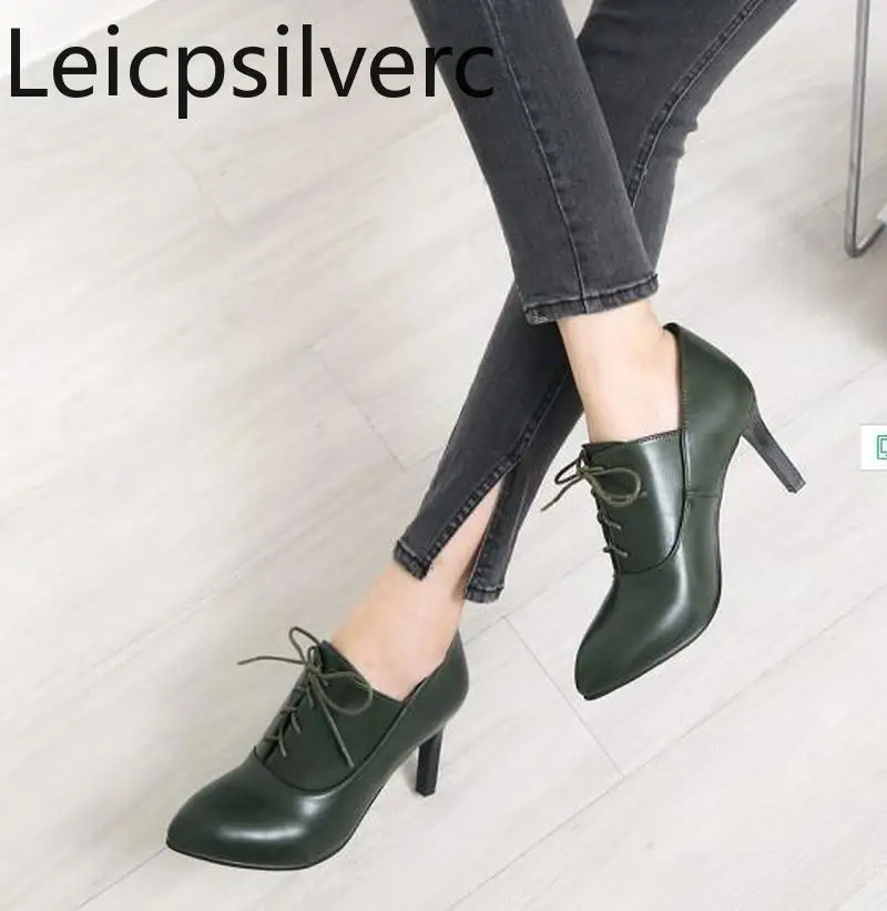 Pumps Spring and autumn new style Lace-Up Pointed Fine heel mid heel Women's single shoe plus size 32-46 women heels
Pumps Spring and autumn new style Lace-Up Pointed Fine heel mid heel Women's single shoe plus size 32-46 women heels