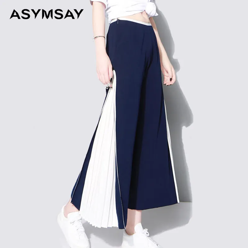 2016 Summer new women stitching pleated chiffon wide leg pants casual fashion trousers loose pants
2016 Summer new women stitching pleated chiffon wide leg pants casual fashion trousers loose pants