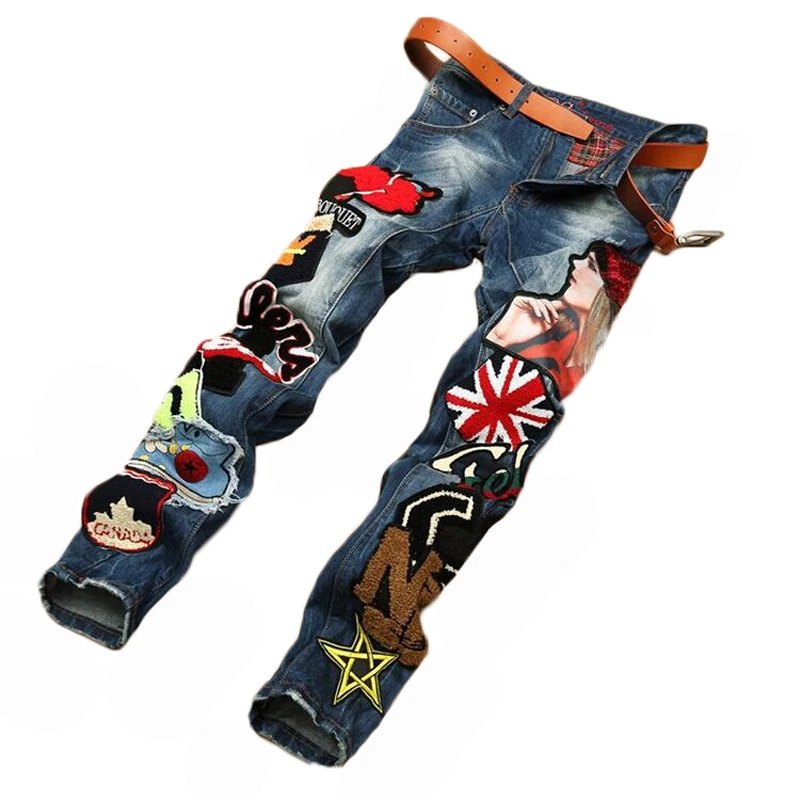 Fashion Designed Jeans Men Slim Straight Legged Long Trousers Embroidery Badge Pattern Skinny Denim Pants Split Casual Jeans
Fashion Designed Jeans Men Slim Straight Legged Long Trousers Embroidery Badge Pattern Skinny Denim Pants Split Casual Jeans