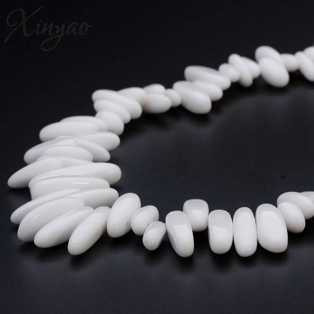 XINYAO 1Strand/lot White Color Irregular Natural Semi Precious Stones Beads loose Spacer For Diy Jewelry Necklace Bracelet | Украшения и