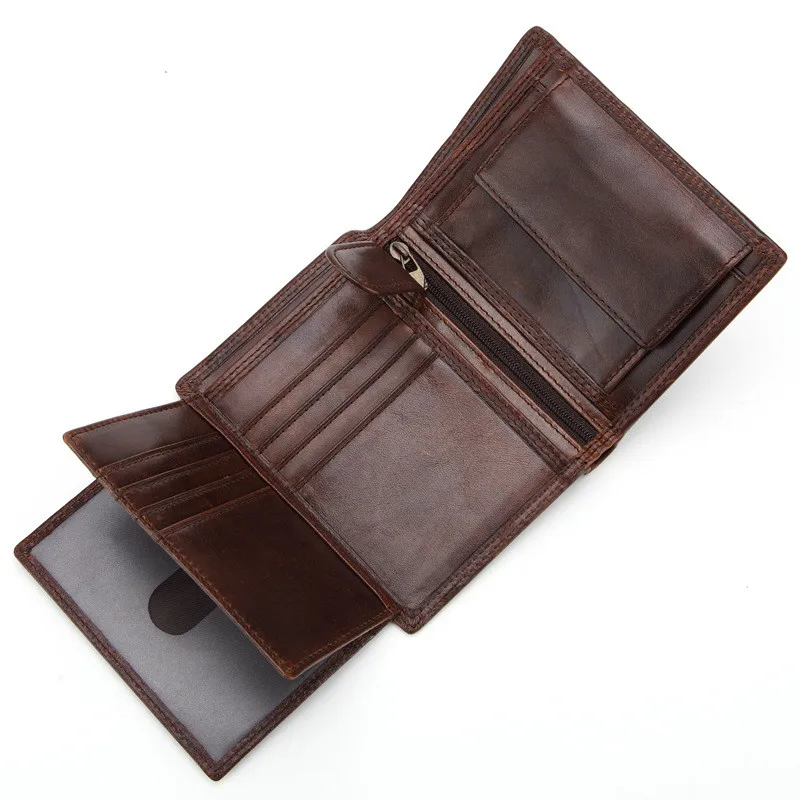 Genuine Leather Wallet Short Multifunctional Zipper Purses Brown Cowhide Driver's License Money Clip Mini Bag for Credit Cards
Genuine Leather Wallet Short Multifunctional Zipper Purses Brown Cowhide Driver's License Money Clip Mini Bag for Credit Cards