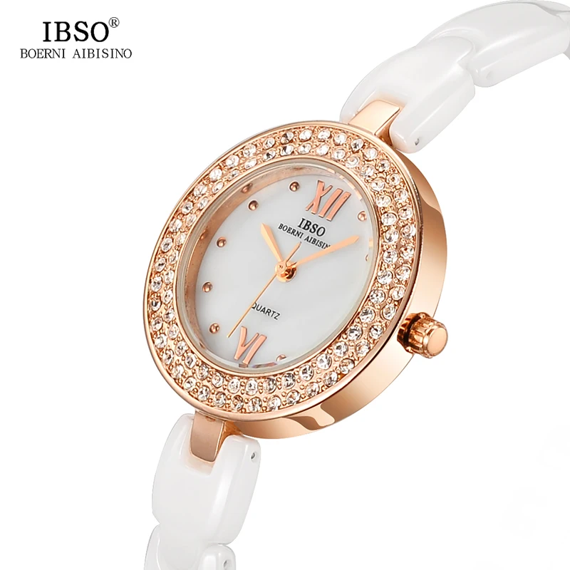IBSO Women's Quartz Watch Creative White Ceramic Wristwatch for Femme Handmade Rhinestone Shell Dial Quartz Watches Montre Femme
IBSO Women's Quartz Watch Creative White Ceramic Wristwatch for Femme Handmade Rhinestone Shell Dial Quartz Watches Montre Femme