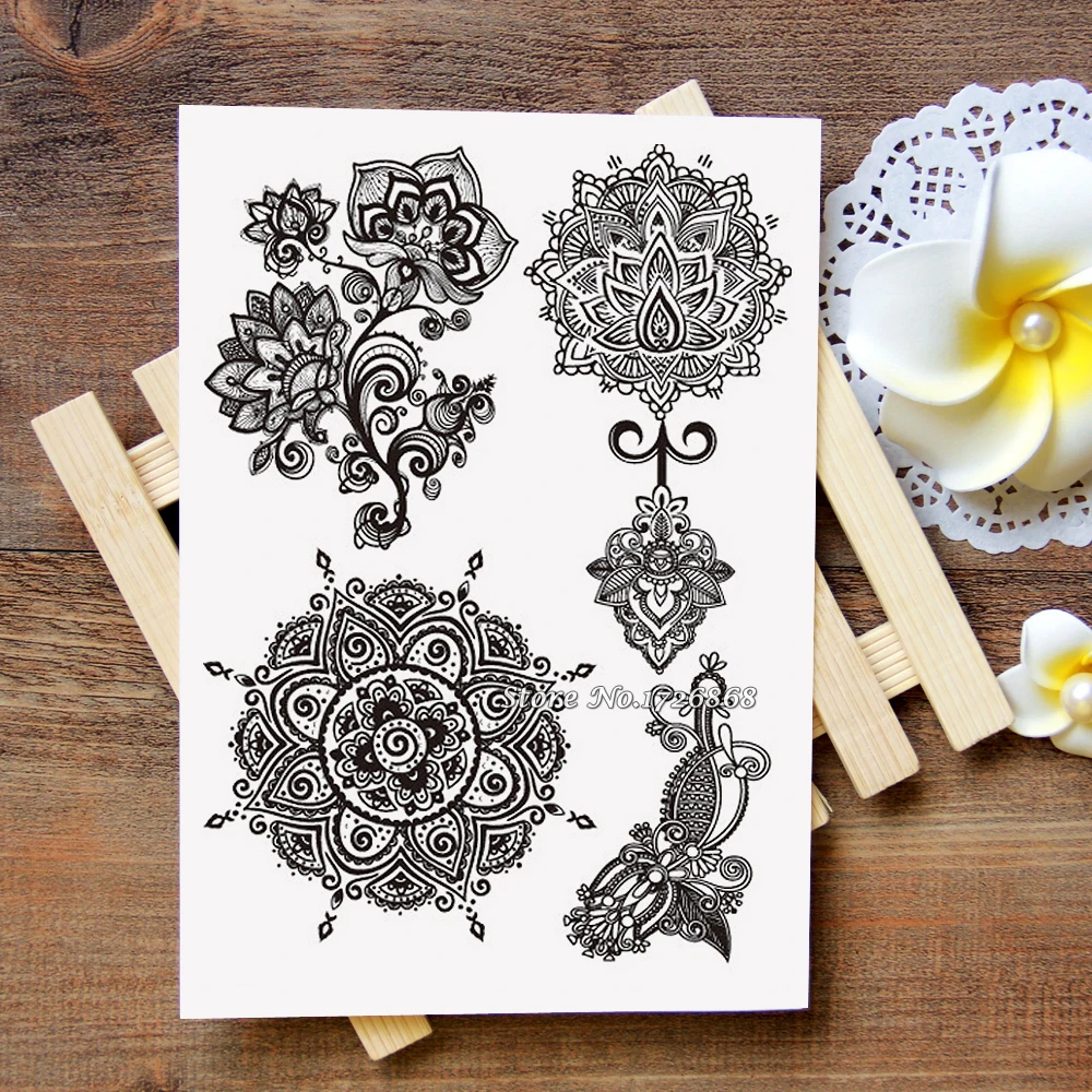 Waterproof Metallic Gold Silver White Temporary Tattoo For Black India Henna Tattoo Love Flower Pattern #006
Waterproof Metallic Gold Silver White Temporary Tattoo For Black India Henna Tattoo Love Flower Pattern #006