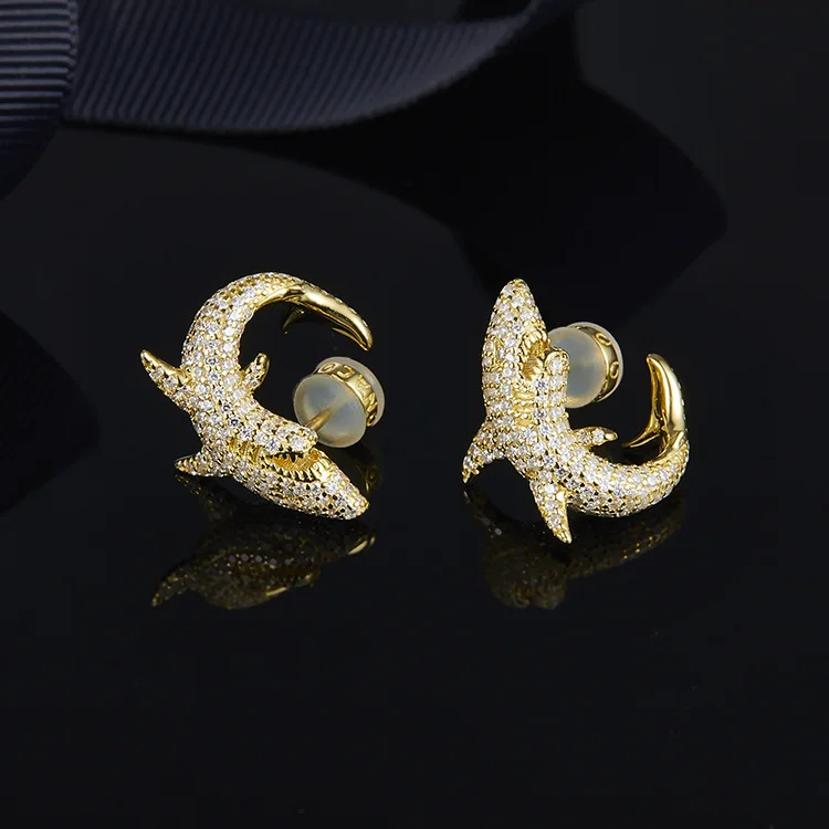 ZOZIRI monaco Design Cubic Zircon cz Shark Earing Studs ,real silver delicate gold color Women zircon Famous Brand Jewelry
ZOZIRI monaco Design Cubic Zircon cz Shark Earing Studs ,real silver delicate gold color Women zircon Famous Brand Jewelry