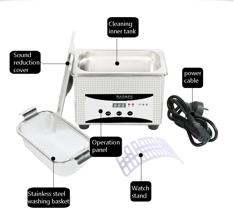 800ml Stainless Steel Ultrasonic Cleaner Bath For Watch/Coins/Jewelry/Nail Tools 9 800ml Stainless Steel Ultrasonic Cleaner Bath For Watch/Coins/Jewelry/Nail Tools 12