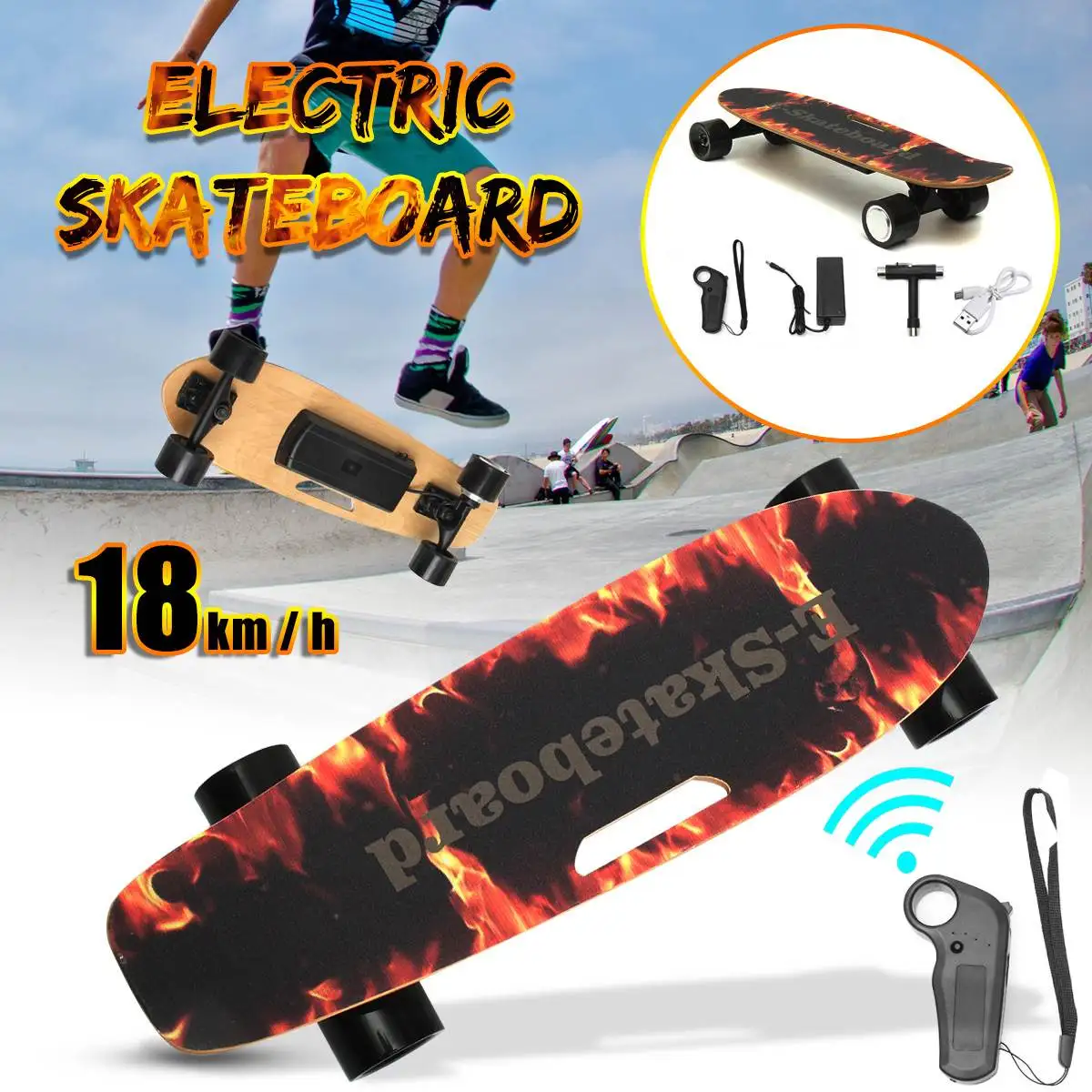Electric Skateboard Four-wheel Longboard Skate Board Maple Deck Wireless Remote Controller For Adult Children
Electric Skateboard Four-wheel Longboard Skate Board Maple Deck Wireless Remote Controller For Adult Children