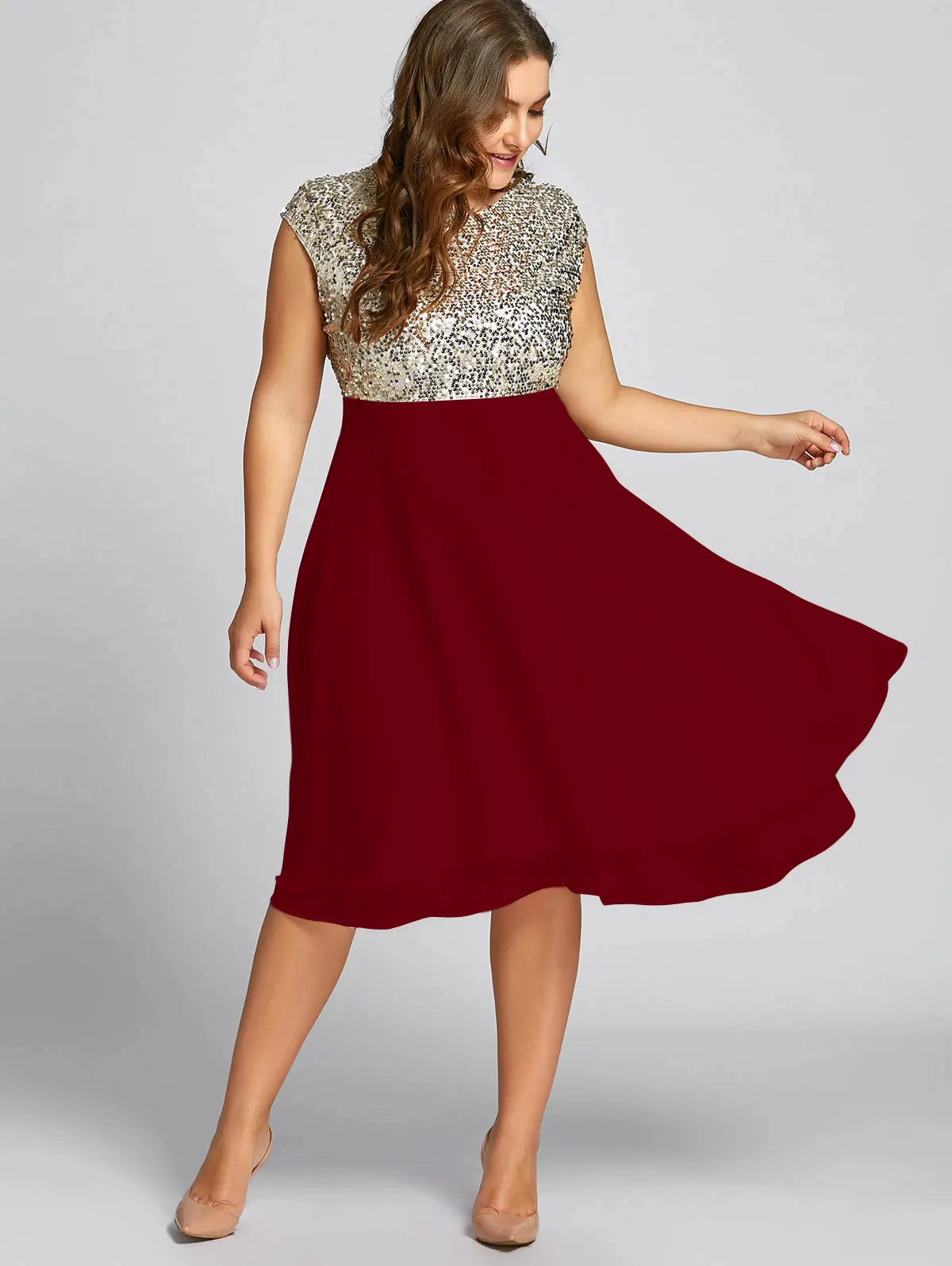 Wipalo Women Flounce Plus Size 5XL Sequin Sparkly Dress Robe Female Short Sleeves Party Ball Gown Knee-Length Vestidos
Wipalo Women Flounce Plus Size 5XL Sequin Sparkly Dress Robe Female Short Sleeves Party Ball Gown Knee-Length Vestidos