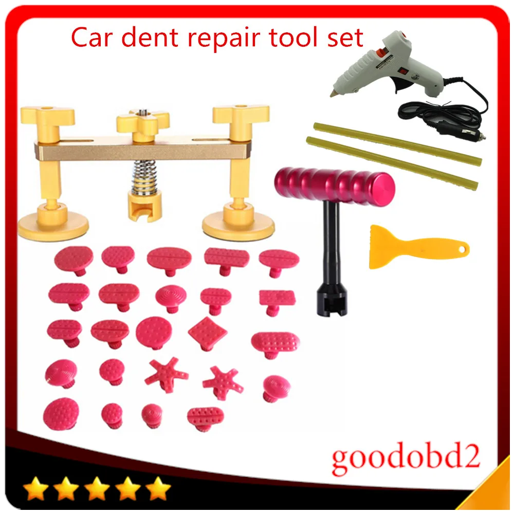12V Glue gun +Car PDR Paintless Dent Repair Pulling Bridge +T Bar Hand Tool set with 24X Puller Tabs for Car Dent Repair Tools
12V Glue gun +Car PDR Paintless Dent Repair Pulling Bridge +T Bar Hand Tool set with 24X Puller Tabs for Car Dent Repair Tools