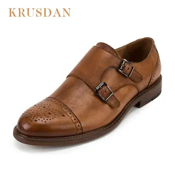KRUSDAN 2018 New Genuine Leather double Buckle Mens Formal Brogue Man Office Party Wedding Slip On Dress Shoes Bullock oxfords
KRUSDAN 2018 New Genuine Leather double Buckle Mens Formal Brogue Man Office Party Wedding Slip On Dress Shoes Bullock oxfords