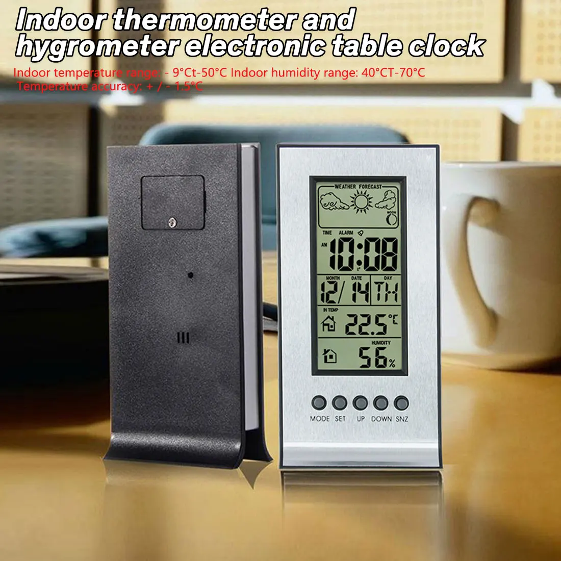 Digital Thermometer LCD temperature and humidity meter electronic Weather station calendar home temperature monitor 5.5x2.8x11cm
Digital Thermometer LCD temperature and humidity meter electronic Weather station calendar home temperature monitor 5.5x2.8x11cm