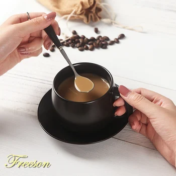 Concise Black Matte Porcelain Coffee Cup Saucer Spoon Set 250ml Office Frost Ceramic Tea Cup Europe Cafe Teatime Teacup Dropship
Concise Black Matte Porcelain Coffee Cup Saucer Spoon Set 250ml Office Frost Ceramic Tea Cup Europe Cafe Teatime Teacup Dropship