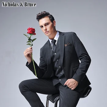 N&B Men's Suit Classic 3 Piece Suit Set 2019 Tuxedo Latest Coat Pant Designs Large Dresses Blazer Jacket Men for Wedding SR2
N&B Men's Suit Classic 3 Piece Suit Set 2019 Tuxedo Latest Coat Pant Designs Large Dresses Blazer Jacket Men for Wedding SR2
