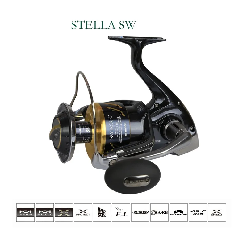 SHIMANO Fishing Reel STELLA SW Spinning line wheel 5000/8000/10000/18000 14+1BB PROFESSIONAL FISHING WHEEL Brand Fishing Gear
SHIMANO Fishing Reel STELLA SW Spinning line wheel 5000/8000/10000/18000 14+1BB PROFESSIONAL FISHING WHEEL Brand Fishing Gear