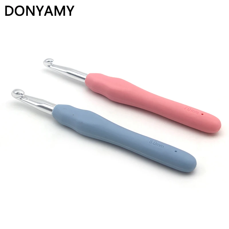 DONYAMY 2PCs Light Color Plastic Handle Aluminum Crochet Hook Knitting Needles Thick Head Tools DIY Crafts Accessories 7mm/8mm
DONYAMY 2PCs Light Color Plastic Handle Aluminum Crochet Hook Knitting Needles Thick Head Tools DIY Crafts Accessories 7mm/8mm