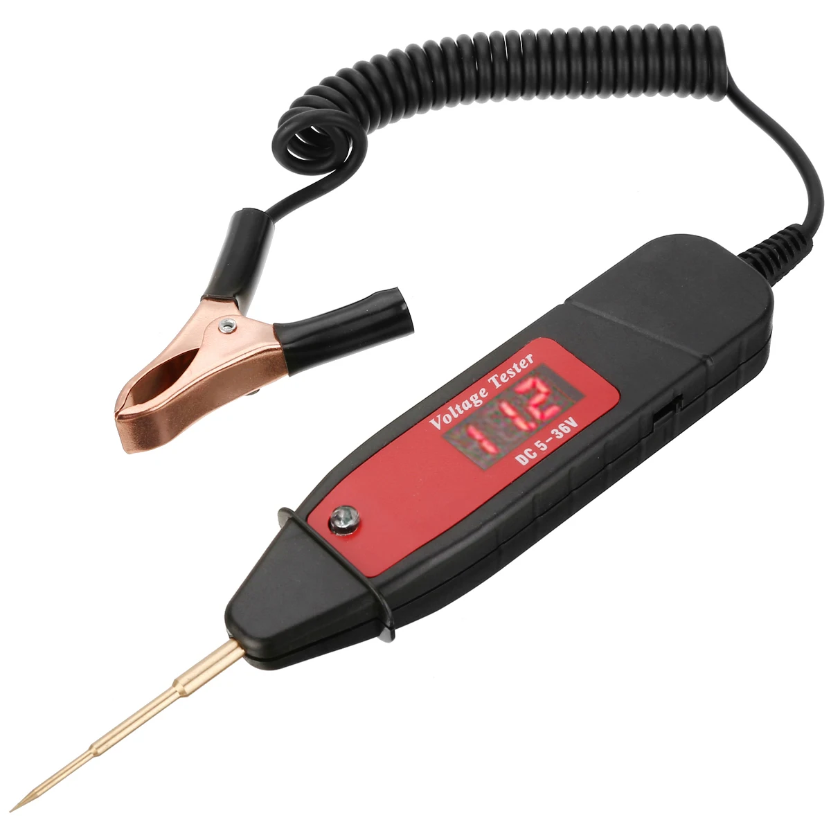 1pc 1.65m 5-36V Car Digital LCD Electric Voltage Test Pen Professional Automotive Tester Pencil Detector Tool With LED Light