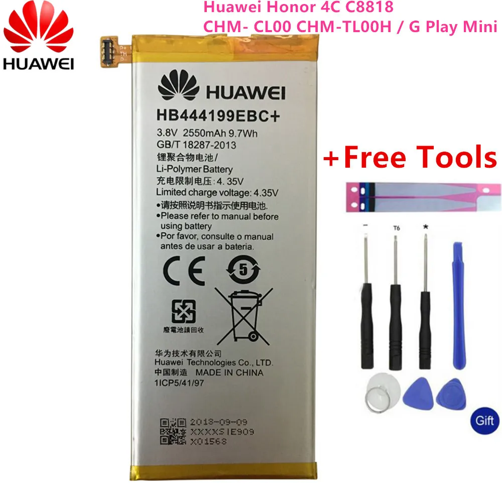 Original High quality 2550mAh HB444199EBC Battery For Huawei Honor 4C C8818 CHM- CL00 CHM-TL00H CHM-UL00 chm-u01 G Play Mini
Original High quality 2550mAh HB444199EBC Battery For Huawei Honor 4C C8818 CHM- CL00 CHM-TL00H CHM-UL00 chm-u01 G Play Mini