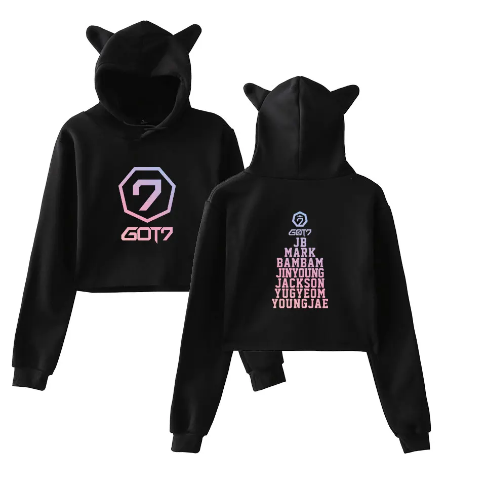 KPOP GOT7 Korean Kpop Sleeve Cat Ear Hoodie Women Sexy Navel Stripped Collar Hooded Pullover Top XS-2XL coat funny clothes
KPOP GOT7 Korean Kpop Sleeve Cat Ear Hoodie Women Sexy Navel Stripped Collar Hooded Pullover Top XS-2XL coat funny clothes