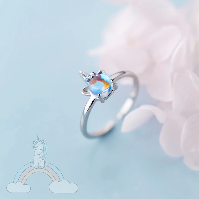 yanda 925 Sterling Silver Unicorn Opening Rings trendy Adjustable different color Lucky Moonstone Wedding Jewelry for women Gift
yanda 925 Sterling Silver Unicorn Opening Rings trendy Adjustable different color Lucky Moonstone Wedding Jewelry for women Gift