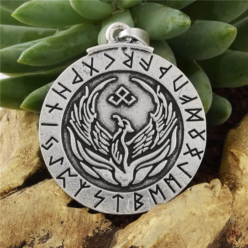 1pc Norse Viking Amulet Phoenix Totem In the Rune Circle Nordic Othala Rune Talisman Pendant
1pc Norse Viking Amulet Phoenix Totem In the Rune Circle Nordic Othala Rune Talisman Pendant