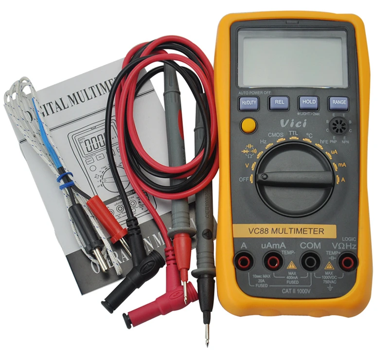 VICI VICHY VC88 3 3/4 AutoRange цифровой DMM w/Температура Емкость Частота CMOS и ttl логика тесты FT RC