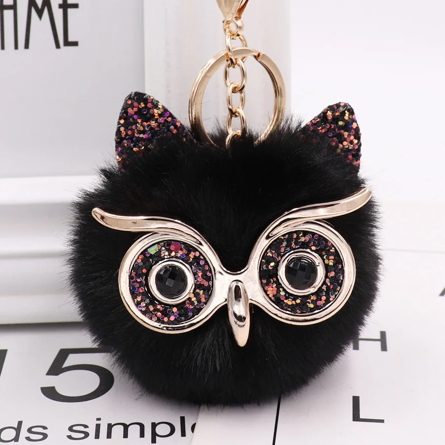 1PCS Cute Fashion Women Handicraft Gold Dust Owl Fur Cony Hair Ball Pom Pom Charm Car Keychain Handbag Key Ring Pendant
1PCS Cute Fashion Women Handicraft Gold Dust Owl Fur Cony Hair Ball Pom Pom Charm Car Keychain Handbag Key Ring Pendant