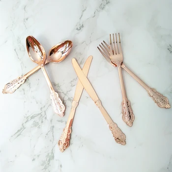 6 Sets Luxury Plastic Knife Fork Spoon Rose Gold Court Dinnerware for Wedding Birthday Grand Event Valentine Day Party Decor
6 Sets Luxury Plastic Knife Fork Spoon Rose Gold Court Dinnerware for Wedding Birthday Grand Event Valentine Day Party Decor