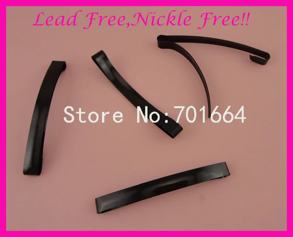 

20PCS Black 8mm*8.0cm 3.15" Plain Metal Slide Hairclip hairpins hair barrettes Wholesale at lead free and nickle free