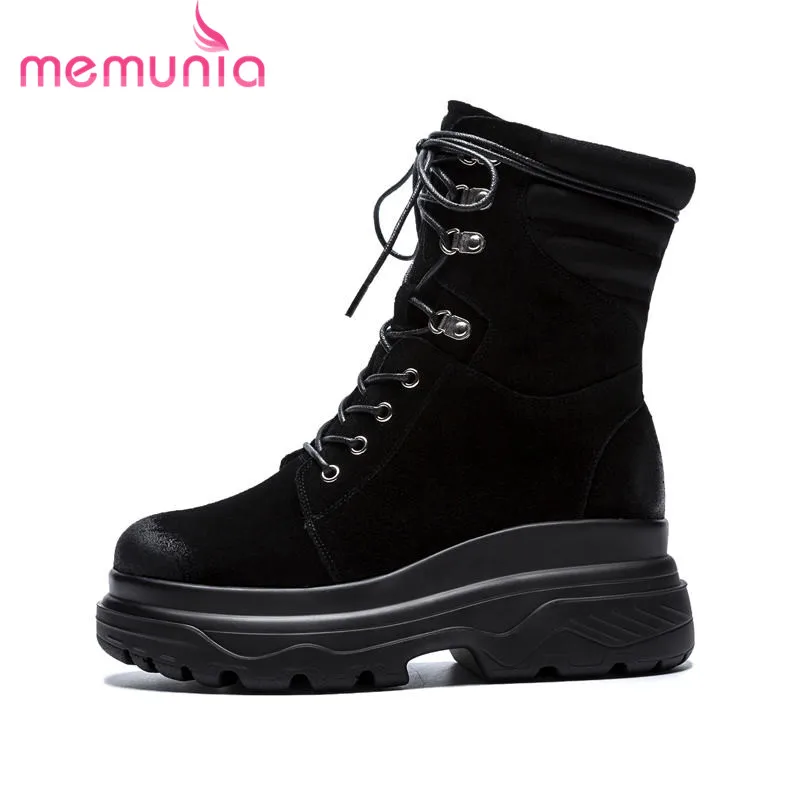 MEMUNIA 2018 flock ankle boots for women fashion autumn winter boots comfortable low heels platform boots party shoes
MEMUNIA 2018 flock ankle boots for women fashion autumn winter boots comfortable low heels platform boots party shoes