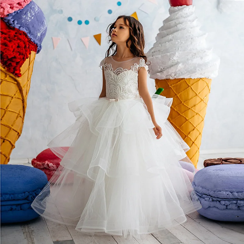 New Flower Girl Dresses For Weddings Ball Gown Scoop Long Sleeves Lace Bow Long First Communion Dresses For Little Girls
New Flower Girl Dresses For Weddings Ball Gown Scoop Long Sleeves Lace Bow Long First Communion Dresses For Little Girls