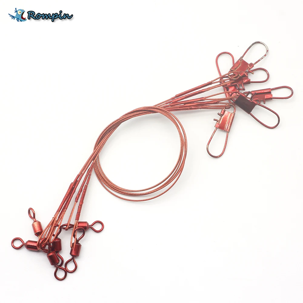 Rompin 6pcs 9'' 30LB red color heavy duty wire leaders fishing line steel with swivel snap Connector Lure
Rompin 6pcs 9'' 30LB red color heavy duty wire leaders fishing line steel with swivel snap Connector Lure