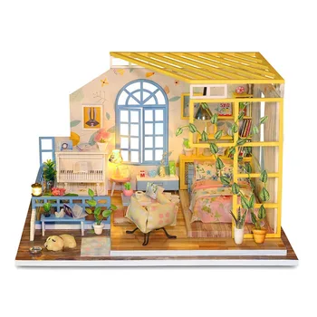 Miniature Art Style Dollhouse With Piano Dog Wooden Puzzle Furniture Kits DIY Dolls House LED Lights Birthday Gift For Kids
Miniature Art Style Dollhouse With Piano Dog Wooden Puzzle Furniture Kits DIY Dolls House LED Lights Birthday Gift For Kids