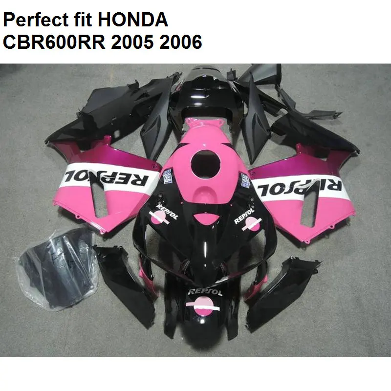 100% fit injection fairing for Honda CBR600RR 05 06 black pink fairings kit CBR 600RR 2005 2006 SZ37
100% fit injection fairing for Honda CBR600RR 05 06 black pink fairings kit CBR 600RR 2005 2006 SZ37