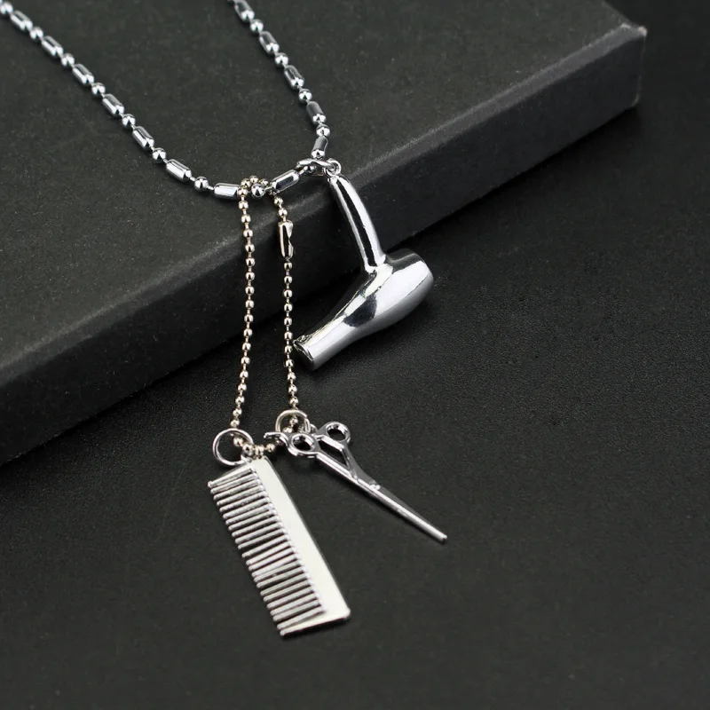 Cosmetologist Hair Silver Necklace Hair Dryer/Scissor/Comb Dangle Pendant Necklace Scissors Jewelry Hairdresser Gift-30
Cosmetologist Hair Silver Necklace Hair Dryer/Scissor/Comb Dangle Pendant Necklace Scissors Jewelry Hairdresser Gift-30