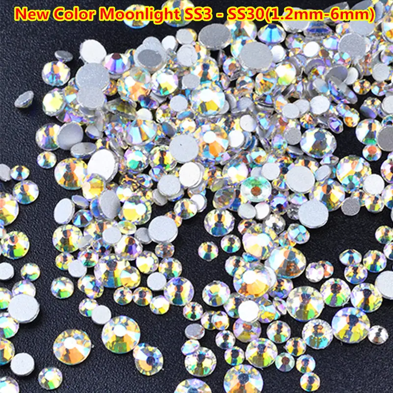 New Color ss3-ss30 Crystal Moonlight Nails Crystal Diamonds 3d Rhinestones Nail Art Glitter Rhinestone for Nail Art Decoration
New Color ss3-ss30 Crystal Moonlight Nails Crystal Diamonds 3d Rhinestones Nail Art Glitter Rhinestone for Nail Art Decoration