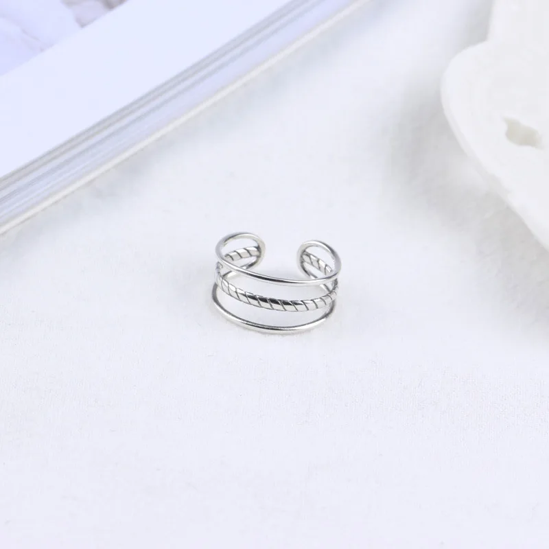 Real 925 Sterling Silver Rings for Women Triple Row Twist Adjustable Ring Minimalist Jewelry Valentines Day Present for Girls
Real 925 Sterling Silver Rings for Women Triple Row Twist Adjustable Ring Minimalist Jewelry Valentines Day Present for Girls