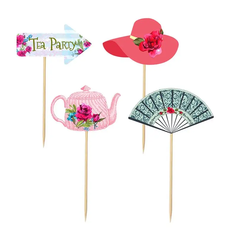 12pcs Cake Toppers Paper Teapot Fan And Hat Design Cupcake Toppers Party Supplies Cake Picks Toppers For Tea Party
12pcs Cake Toppers Paper Teapot Fan And Hat Design Cupcake Toppers Party Supplies Cake Picks Toppers For Tea Party