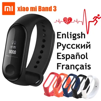 

Original Xiaomi Mi Band 3 Smart Wristband Fitness Bracelet MiBand Band 3 Big Touch Screen OLED Message Heart Rate Time Smartband