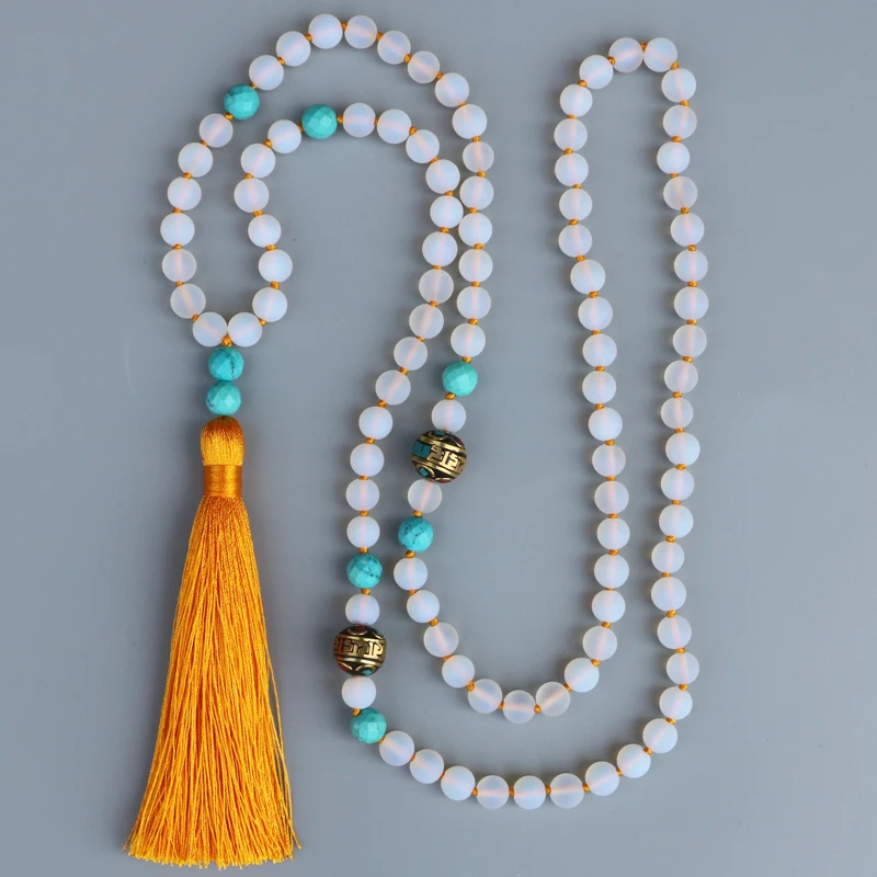 EDOTHALIA 8MM White Opal Stone & Nepal Beads Yoga Meditation Mala Necklaces Women Knotted Bead Necklace Bijoux Dropshipping
EDOTHALIA 8MM White Opal Stone & Nepal Beads Yoga Meditation Mala Necklaces Women Knotted Bead Necklace Bijoux Dropshipping