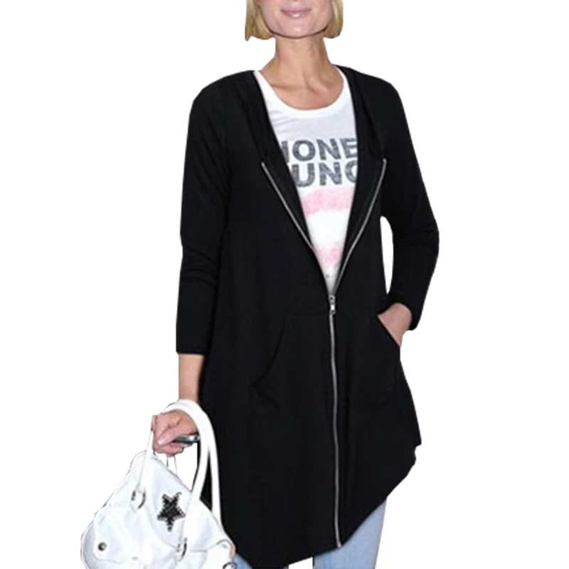 European American autumn women's coats large irregular caidigan jacket zipper hooded loose coat women clothing vestidos LBD8805
European American autumn women's coats large irregular caidigan jacket zipper hooded loose coat women clothing vestidos LBD8805