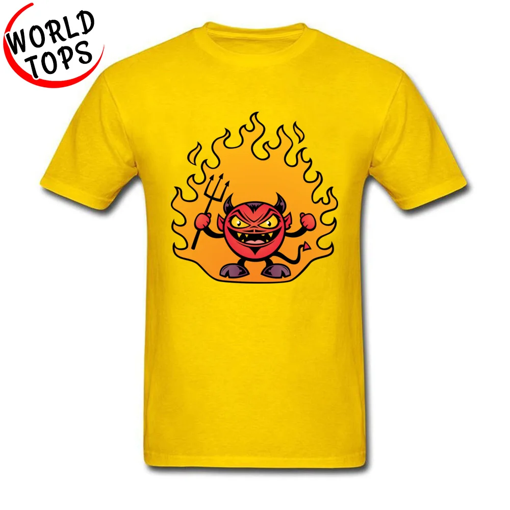 Fat Devil Top T-shirts Print Short Sleeve Funny Crew Neck Cotton T Shirt Design Tops T Shirt for Men Summer Free Shipping Fat Devil yellow