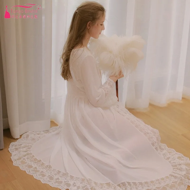 Wedding Bride Morning dress Court retro Dressing gown Long Pajamas Sexy nightgown DQG588
Wedding Bride Morning dress Court retro Dressing gown Long Pajamas Sexy nightgown DQG588