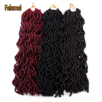 FALEMEI Goddess Faux Locs Curly Synthetic Crochet Braids Hair Extension Soft Locks Bug Blonde Black Crochet Braiding Hair 
FALEMEI Goddess Faux Locs Curly Synthetic Crochet Braids Hair Extension Soft Locks Bug Blonde Black Crochet Braiding Hair