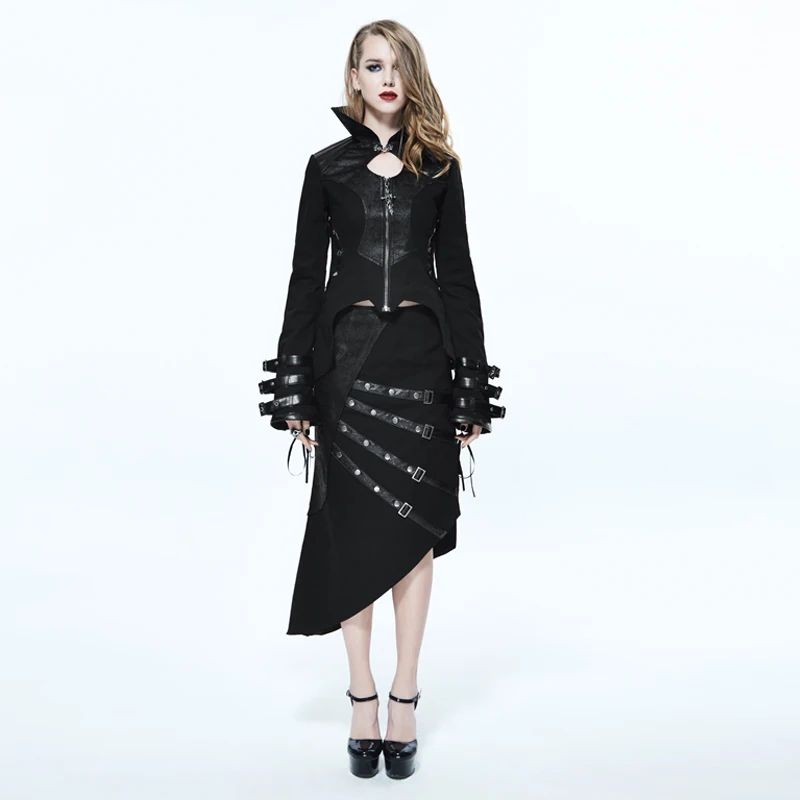 Punk Gothic Women Black Coats Slim Stand Collar Jackets Bcak Lace Up Bandage Coats Court Corset Jackets
Punk Gothic Women Black Coats Slim Stand Collar Jackets Bcak Lace Up Bandage Coats Court Corset Jackets