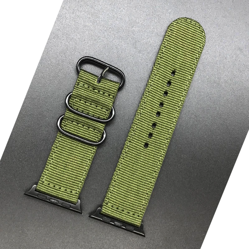 Green Nylon Watchband for Apple Watch Band Series 4/3/2/1 Sport Leather Bracelet Strap For iwatch Band 44mm 40mm Black Buckle
Green Nylon Watchband for Apple Watch Band Series 4/3/2/1 Sport Leather Bracelet Strap For iwatch Band 44mm 40mm Black Buckle