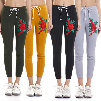 Fashion Womens Stretch Pencil Pants Hot Sale New Ladies Embroidery Flower Long Skinny Pants New Woman High Waist Pencil Trousers
Fashion Womens Stretch Pencil Pants Hot Sale New Ladies Embroidery Flower Long Skinny Pants New Woman High Waist Pencil Trousers