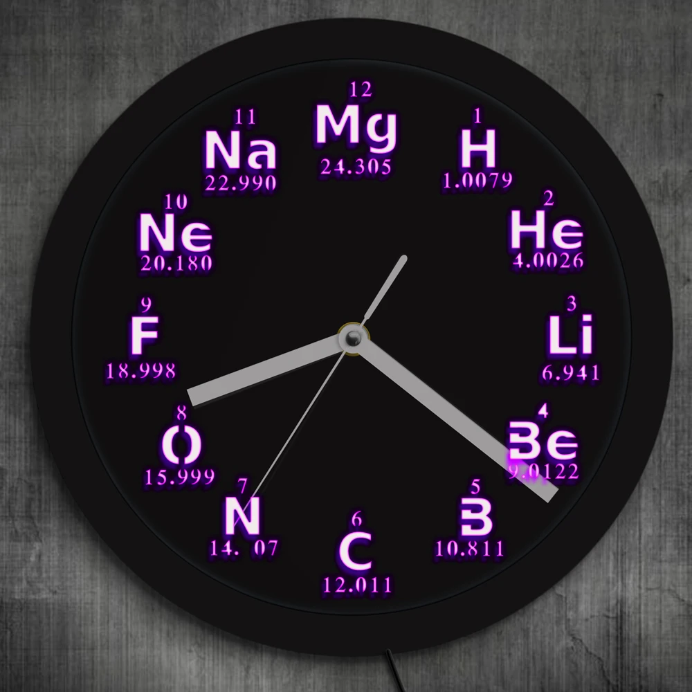 Periodic Table Element Wall Clock Science Chemical Elements LED Lighting Wall Clock Chemistry Science Geeks and Teachers Gift
Periodic Table Element Wall Clock Science Chemical Elements LED Lighting Wall Clock Chemistry Science Geeks and Teachers Gift