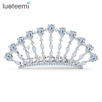 LUOTEEMI Teemi Jewelry Factory Luxury White Gold-Color AAA Cubic Zirconia Beauty Contes Decoration Princess Crown Tiaras
LUOTEEMI Teemi Jewelry Factory Luxury White Gold-Color AAA Cubic Zirconia Beauty Contes Decoration Princess Crown Tiaras